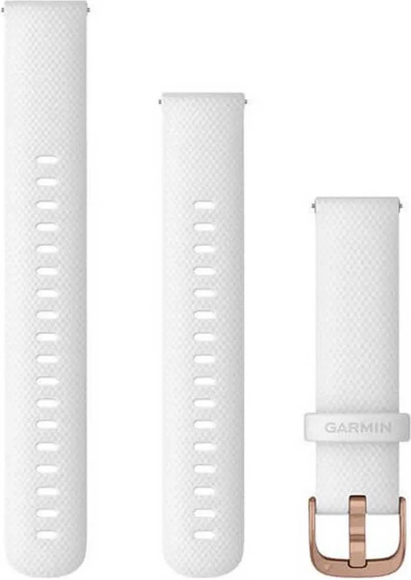 Siliconen horlogeband Garmin Quick Release (18 mm) by Garmin in White, Rose Gold – product photo