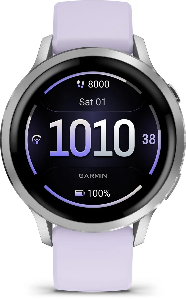 Venu 4 - Multisport smartwach - 41 mm - AMOLED - Zilverkleurig/Lila de Garmin en Argent, Violet – photo produit