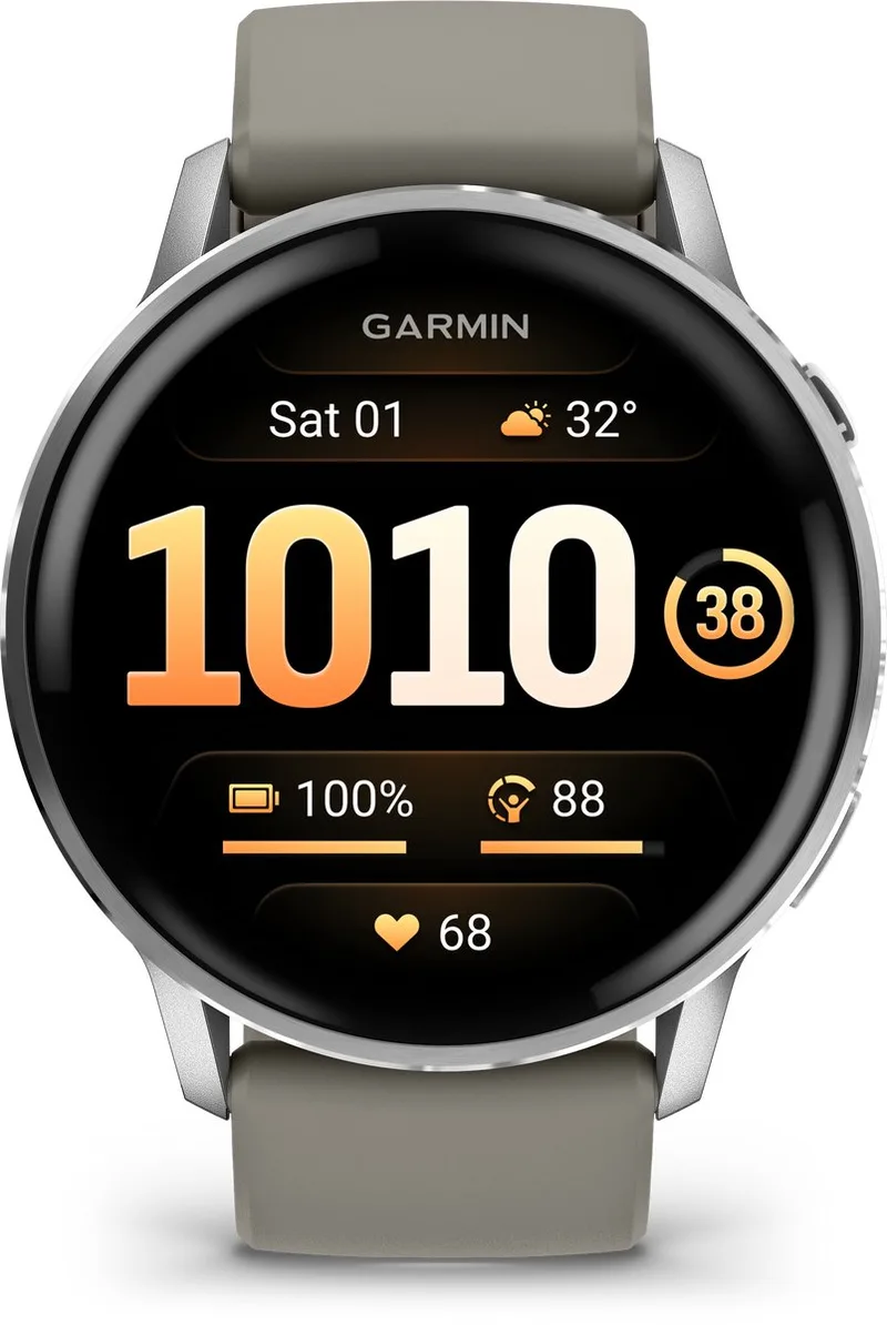 Venu 4 - Multisport smartwach - 45 mm - AMOLED - GPS - Zilverkleurig/grijs by Garmin in Silver, Grey – product photo