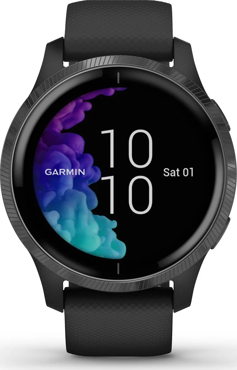 VENU Health Smartwatch - Amoled touchscreen - Stappenteller - 5 dagen batterij - Zwart/Gunmetal från Garmin i Leigrijs – produktbild
