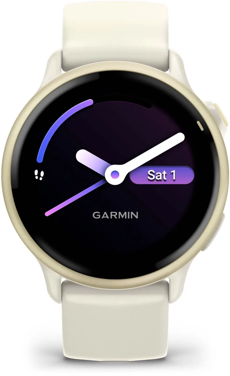 Vivoactive 6 - Smartwatch - Sporthorloge- Health - Fitness - 42 mm - Lunar Goudkleurig de Garmin en Blanc – photo produit