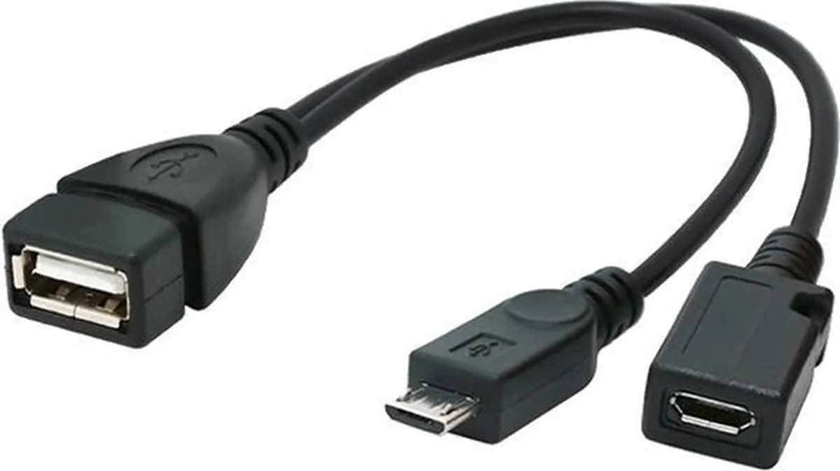 A-OTG-AFBM-04 - USB-kabel USB - micro USB + voeding de Gembird en Noir – photo produit