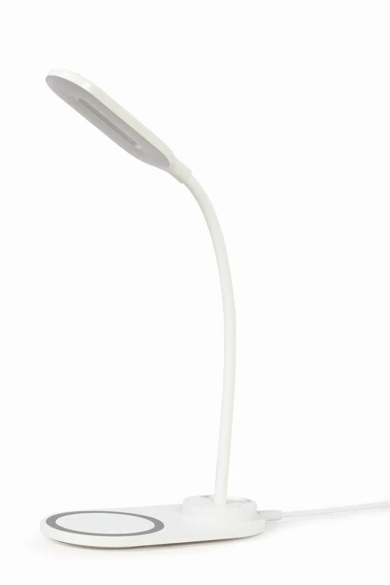Bureaulamp met draadloze oplader 10 Watt fra Gembird i Hvid – produktbillede