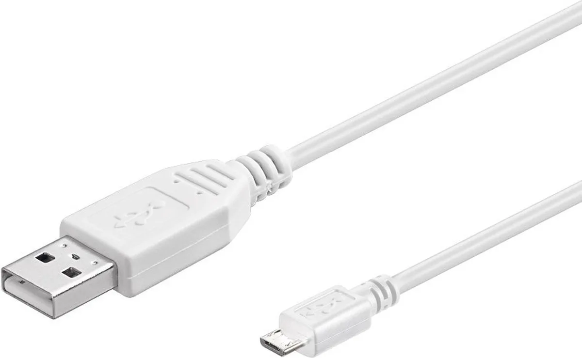 CCP-mUSB2-AMBM-W-1M - Oplaadkabel USB - micro USB fra Gembird i Hvid – produktbillede