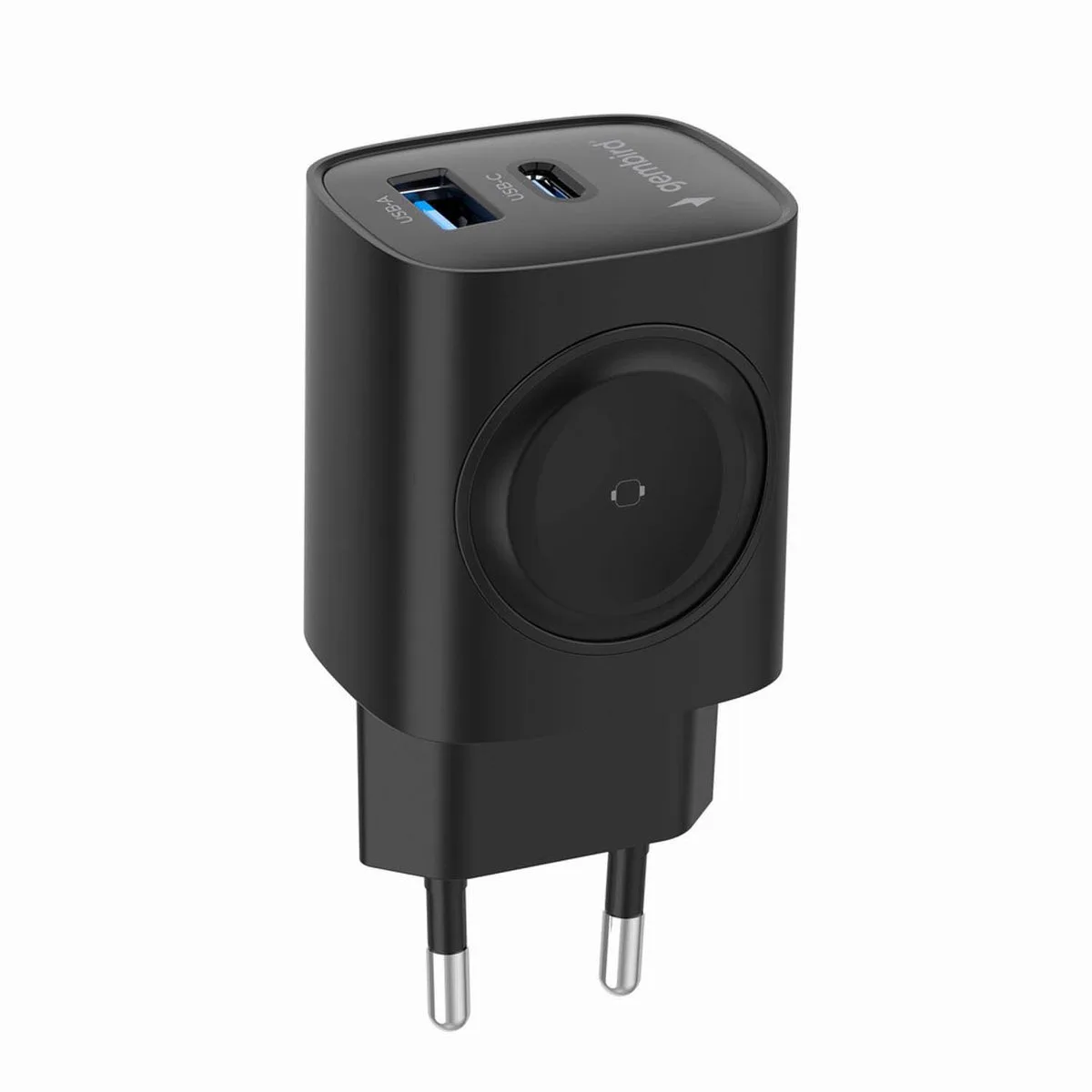 Gembird 2-in-1 Oplader - Smartphone en Apple Watch Lader 20W van Gembird in Zwart – productfoto
