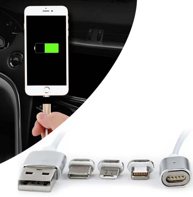Magnetische 3-in-1 USB oplaadkabel voor Apple en Android