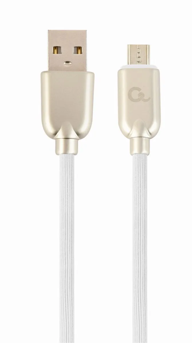Premium micro-USB laad- & datakabel 'rubber', 1 m fra Gembird i Hvid – produktbillede