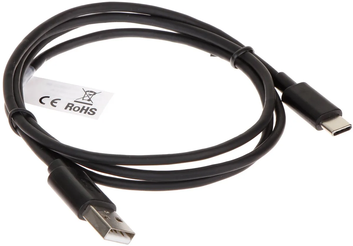 USB-A/USB-C, 1m USB-kabel USB A USB C van Gembird in Zwart – productfoto