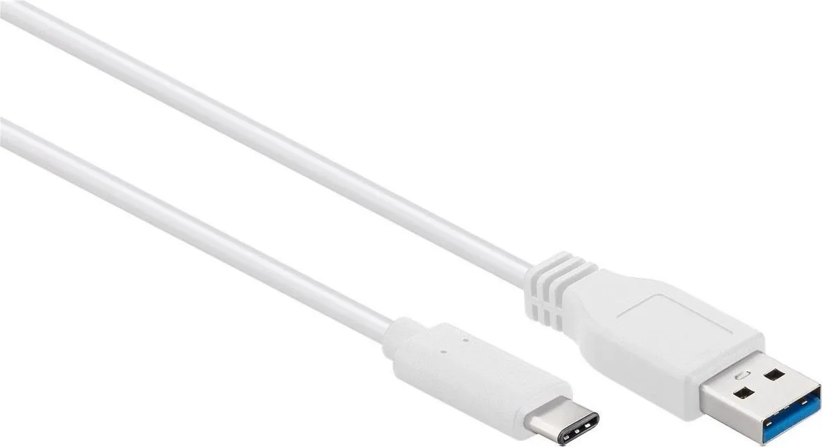 USB-C naar USB-A kabel - USB3.0 - tot 2A / 0,10 meter fra Gembird i Hvid – produktbillede