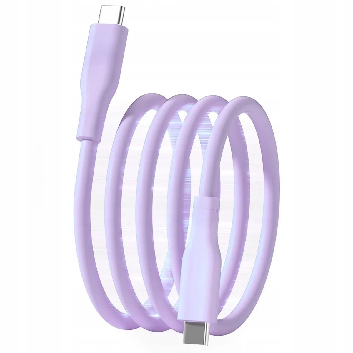 USB-C naar USB-C Kabel 60W 1.5m Sterk Siliconen van Gembird in Paars – productfoto