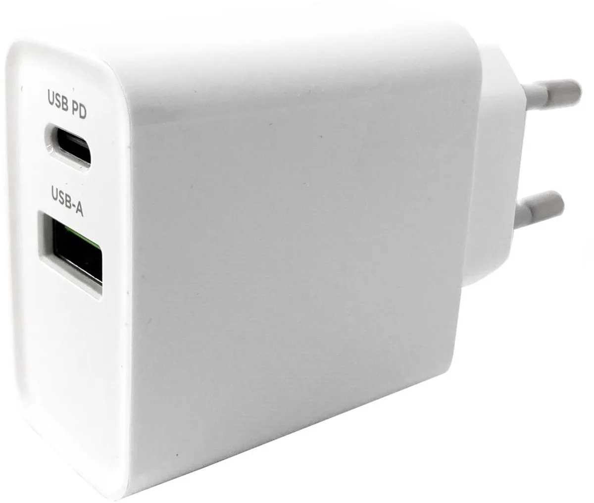 Ta-uc-pdqc20-01 2 Usb 20w Usb-c Vægoplader fra Gembird i Hvid – produktbillede