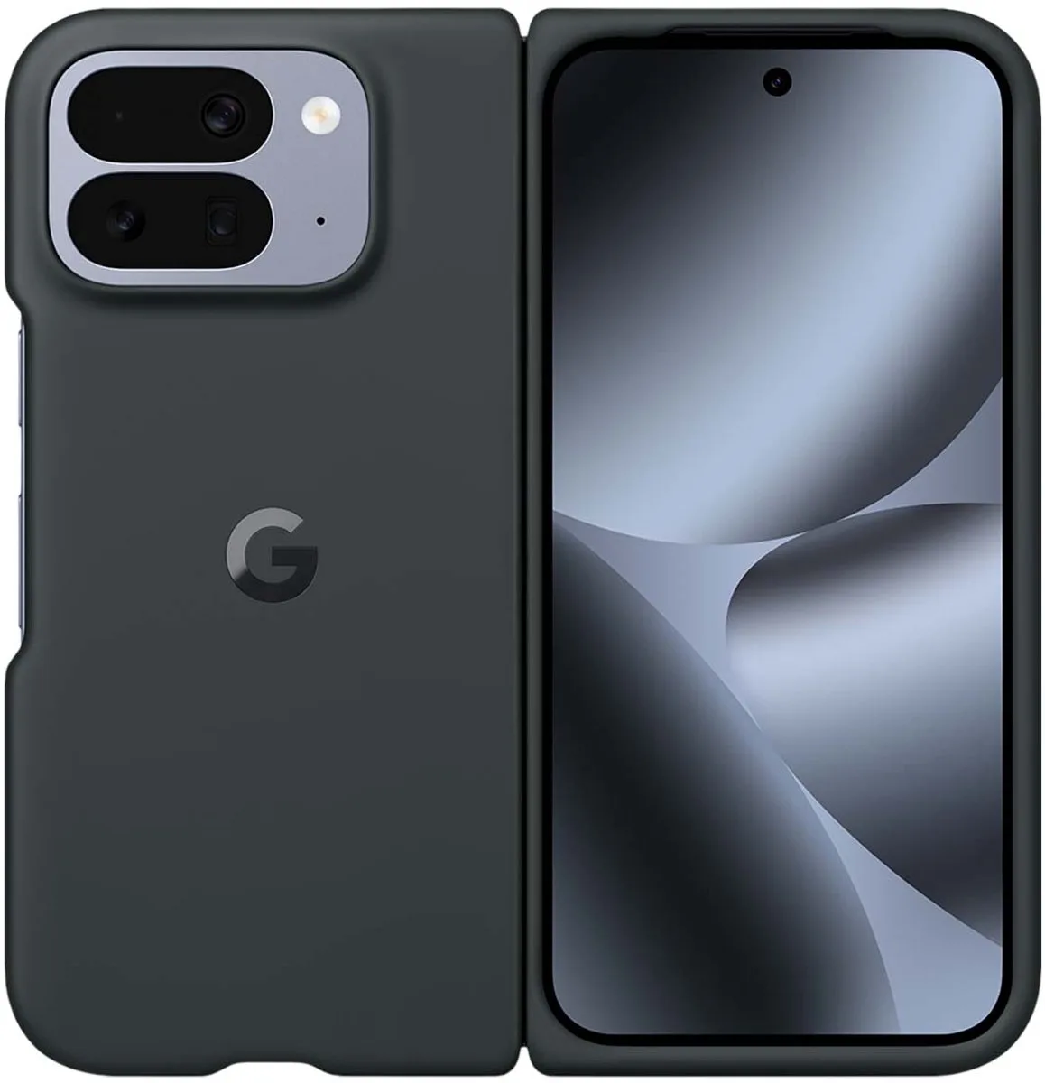 Hoesje geschikt voor Google Pixel 10 Pro Fold - Flexibel Siliconen Ecologisch Design de Google en Gris – photo produit
