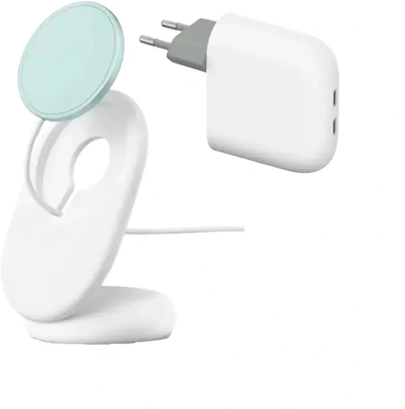 Originele Google PixelSnap 25W Qi2 Draadloze Oplader met Pixel Flex 67W by Google in White – product photo