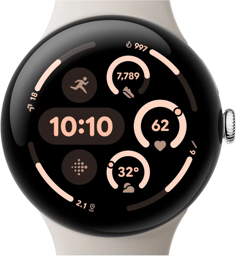 Watch 3 - Smartwatch - 45mm - Zilverkleurig/Wit by Google in Silver – product photo