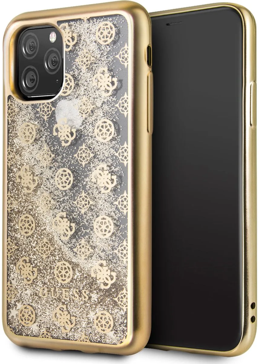 Apple iPhone 11 Pro TPU Kunstleer Hoesje - Goud - Bescherming van Telefoon van Guess in Goud, Geel – productfoto
