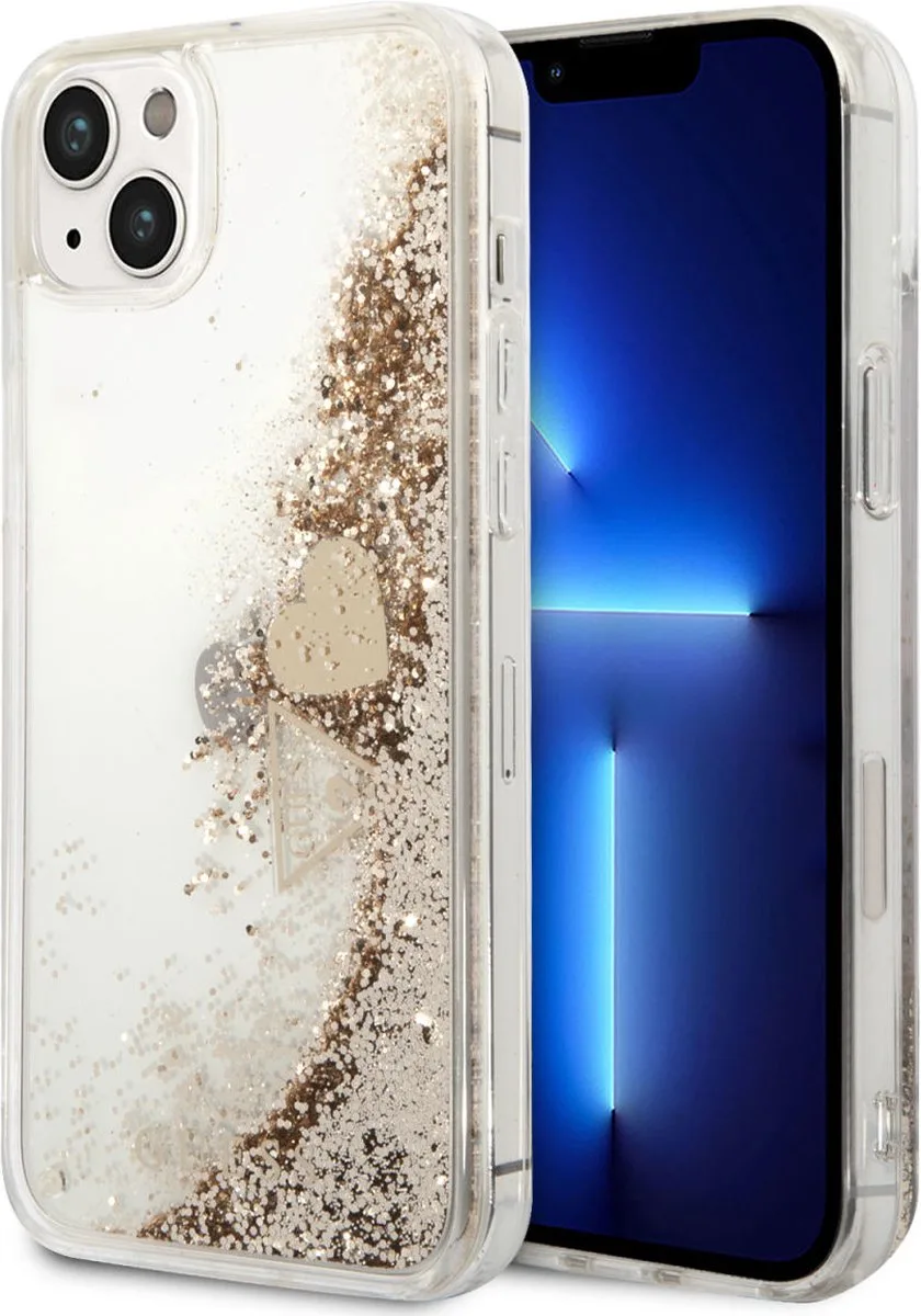 Apple iPhone 14 Plus Hoesje Hard Case Glitter Charms geschikt voor iPhone 14 Plus de Guess en Or – photo produit