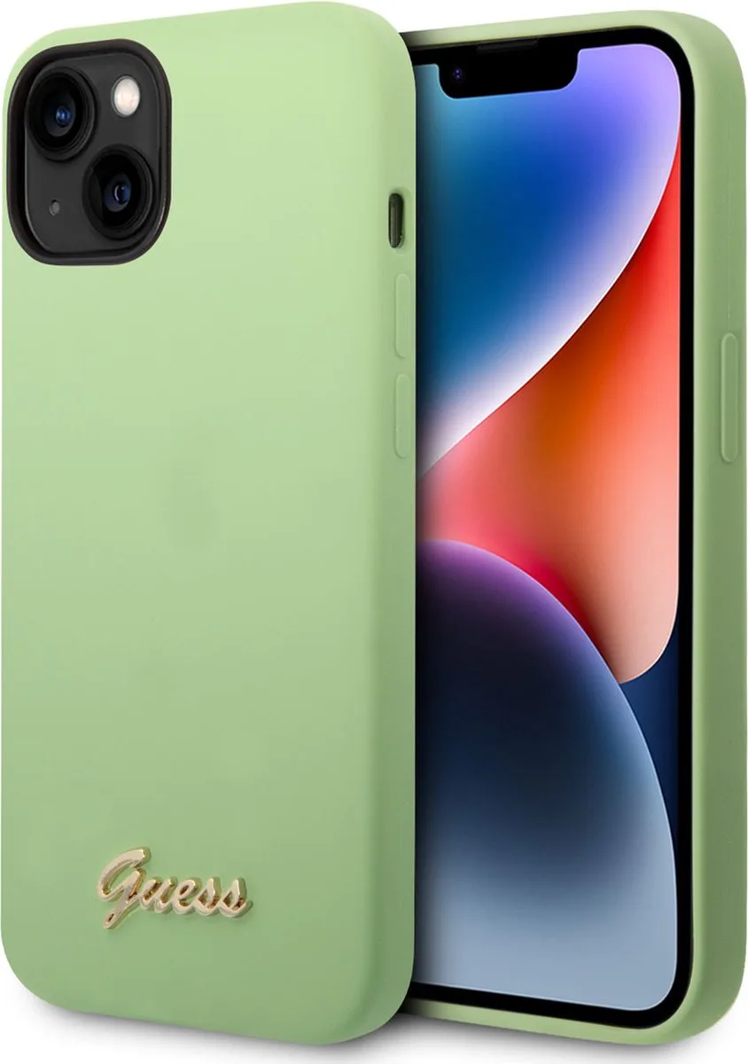 Apple iPhone 14 Plus Smartphonehoesje met Back Cover, Polycarbonaat en Silicone Bescherming de Guess en Vert – photo produit