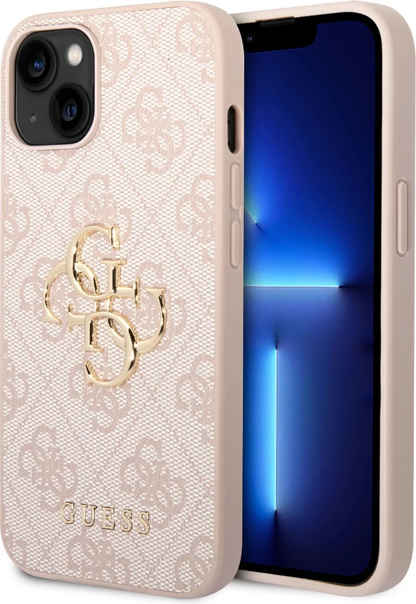 Apple iPhone 14 Telefoonhoesje - Back Cover - Pu Materiaal - Beschermende Cover de Guess en Rose – photo produit