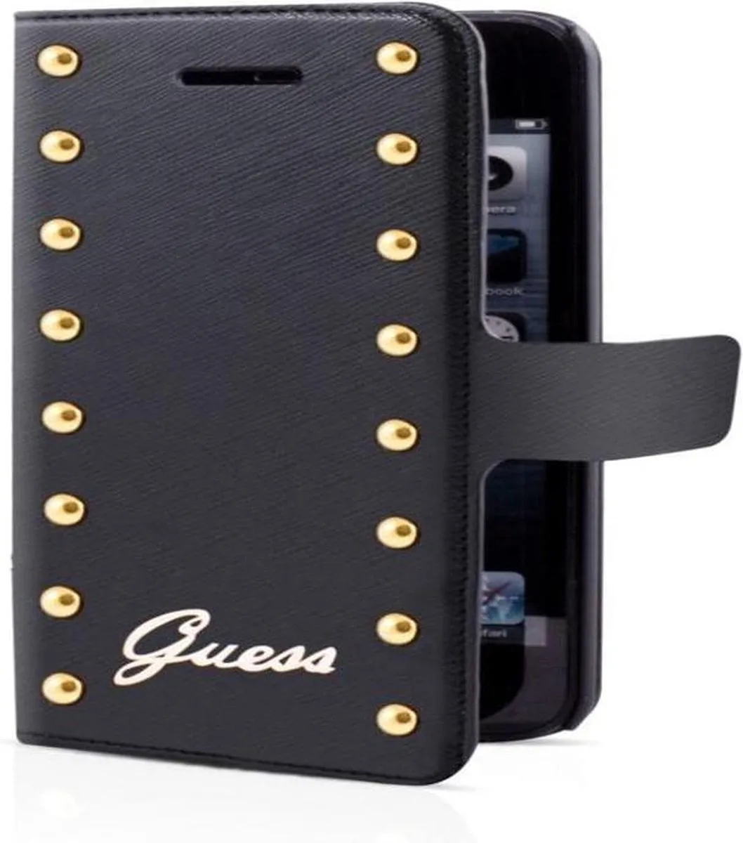 Apple iPhone 5C Studded Collection Folio Case van Guess in Zwart – productfoto