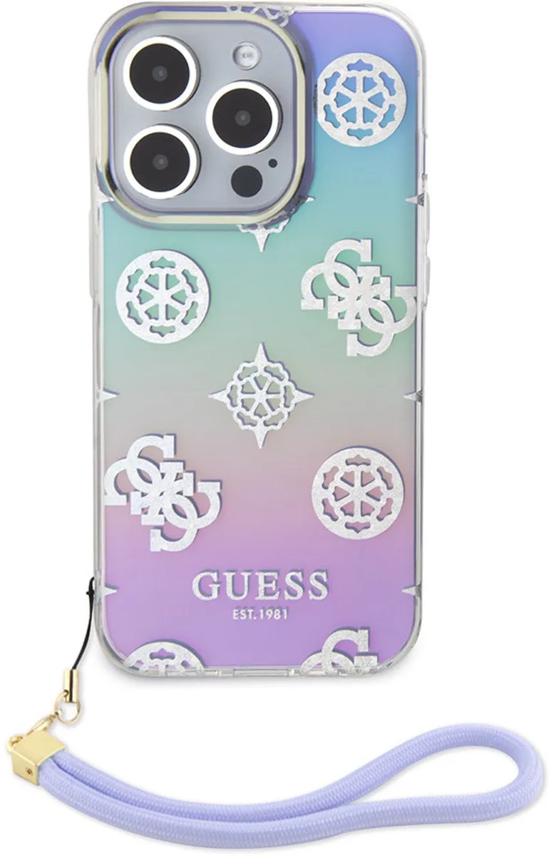 Back Cover - Apple iPhone 15 Pro - Slank ontwerp - Cameraringbescherming van Guess in Paars – productfoto