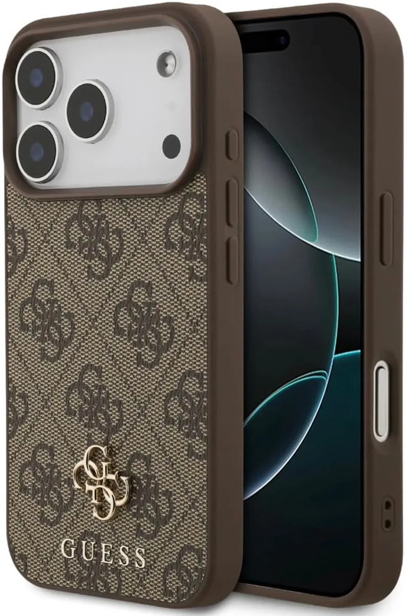 Back Cover Case - MagSafe voor iPhone 17 Pro Max - Schokbescherming & Goede Grip från Guess i Brun – produktbild