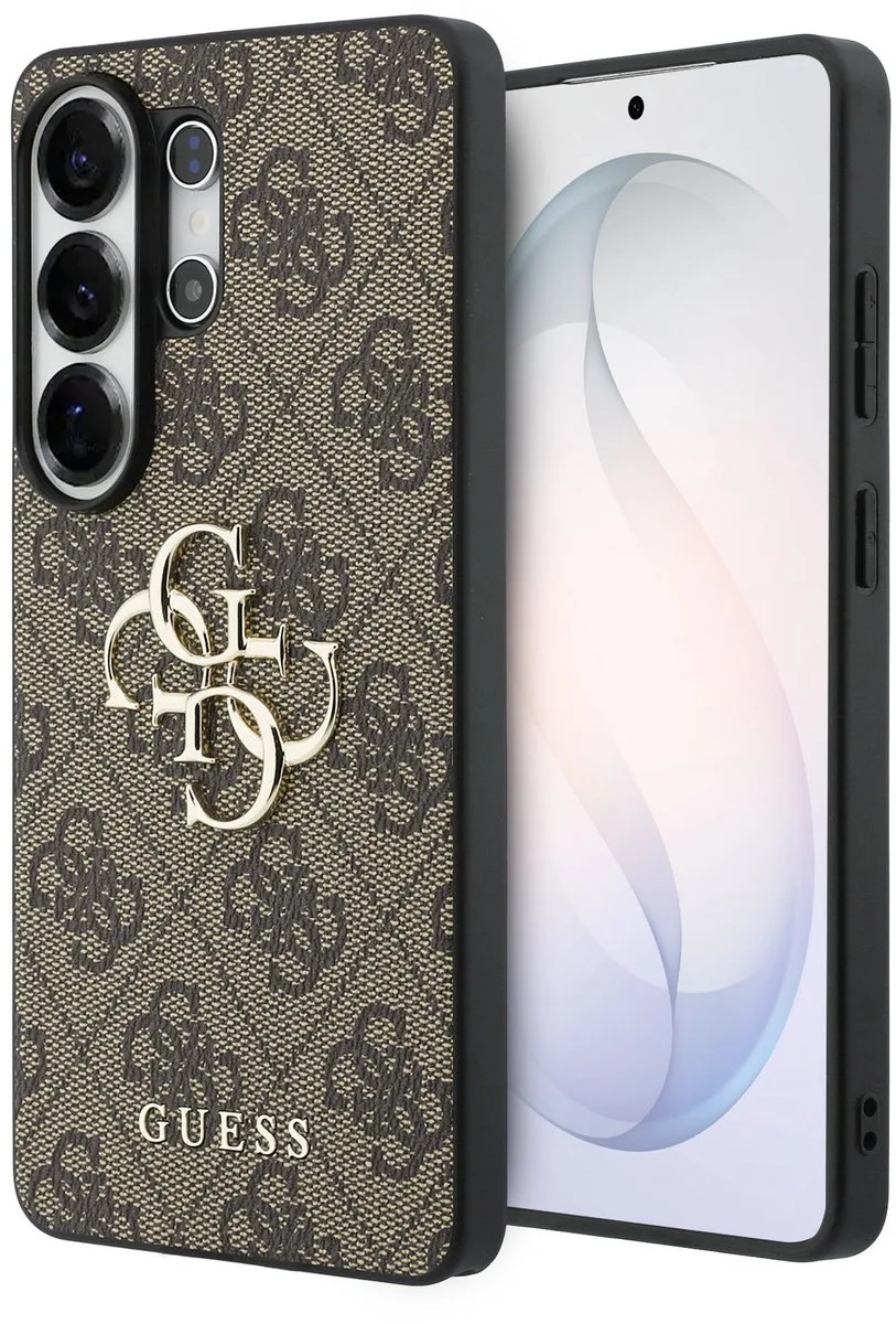 Back cover Galaxy S26 Ultra - Slank design met metalen logo van Guess in Bruin – productfoto