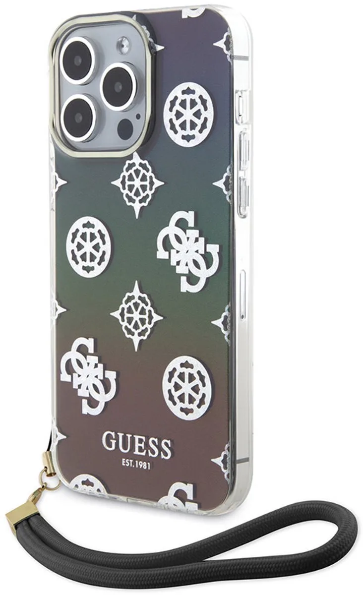 Back Cover - iPhone 15 Pro - Inclusief polskoord - Stijlvol design de Guess en Noir – photo produit