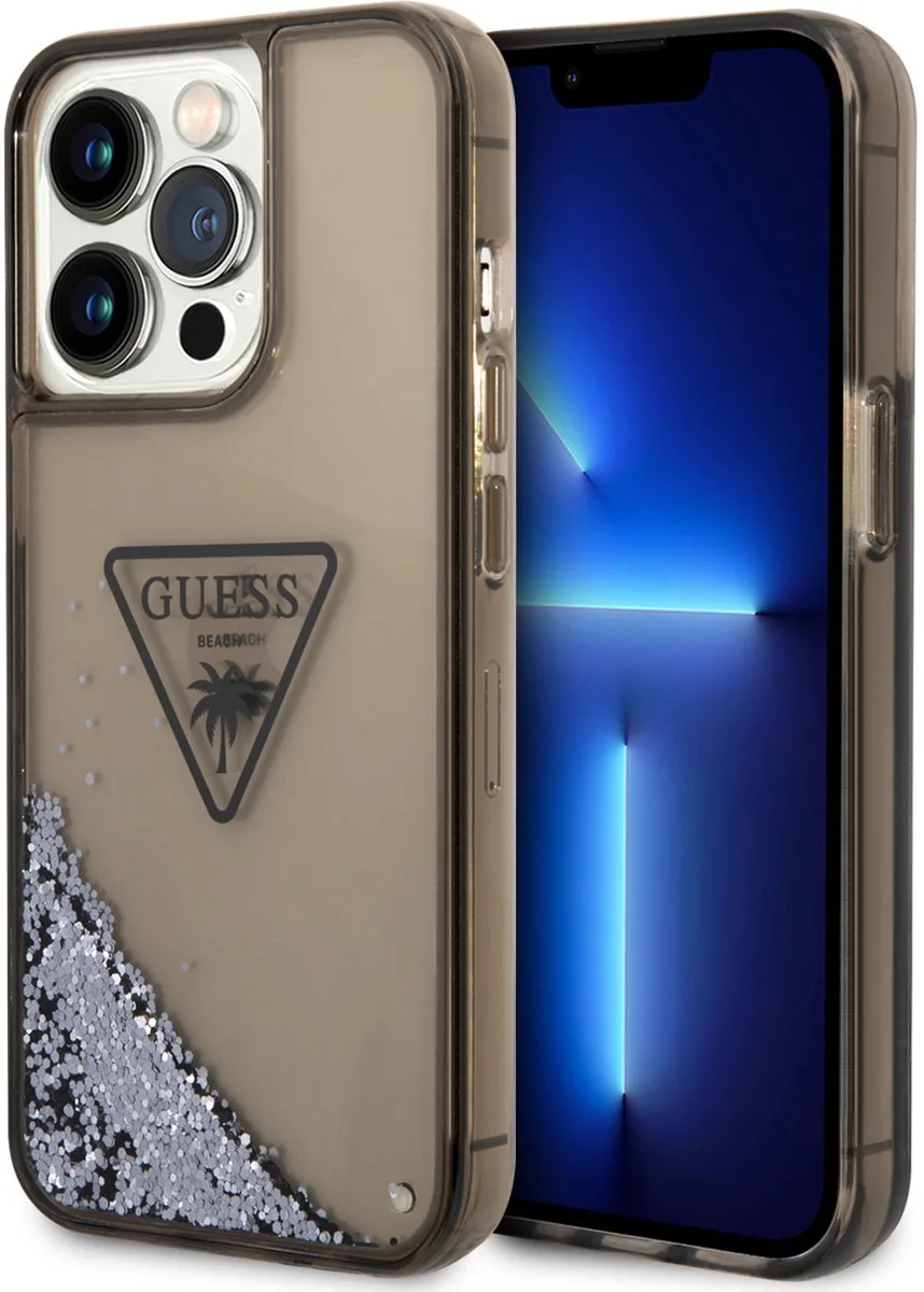 Back Cover - iPhone 15 Pro Max - Liquid Glitter - Schokabsorberend TPU de Guess en Noir – photo produit