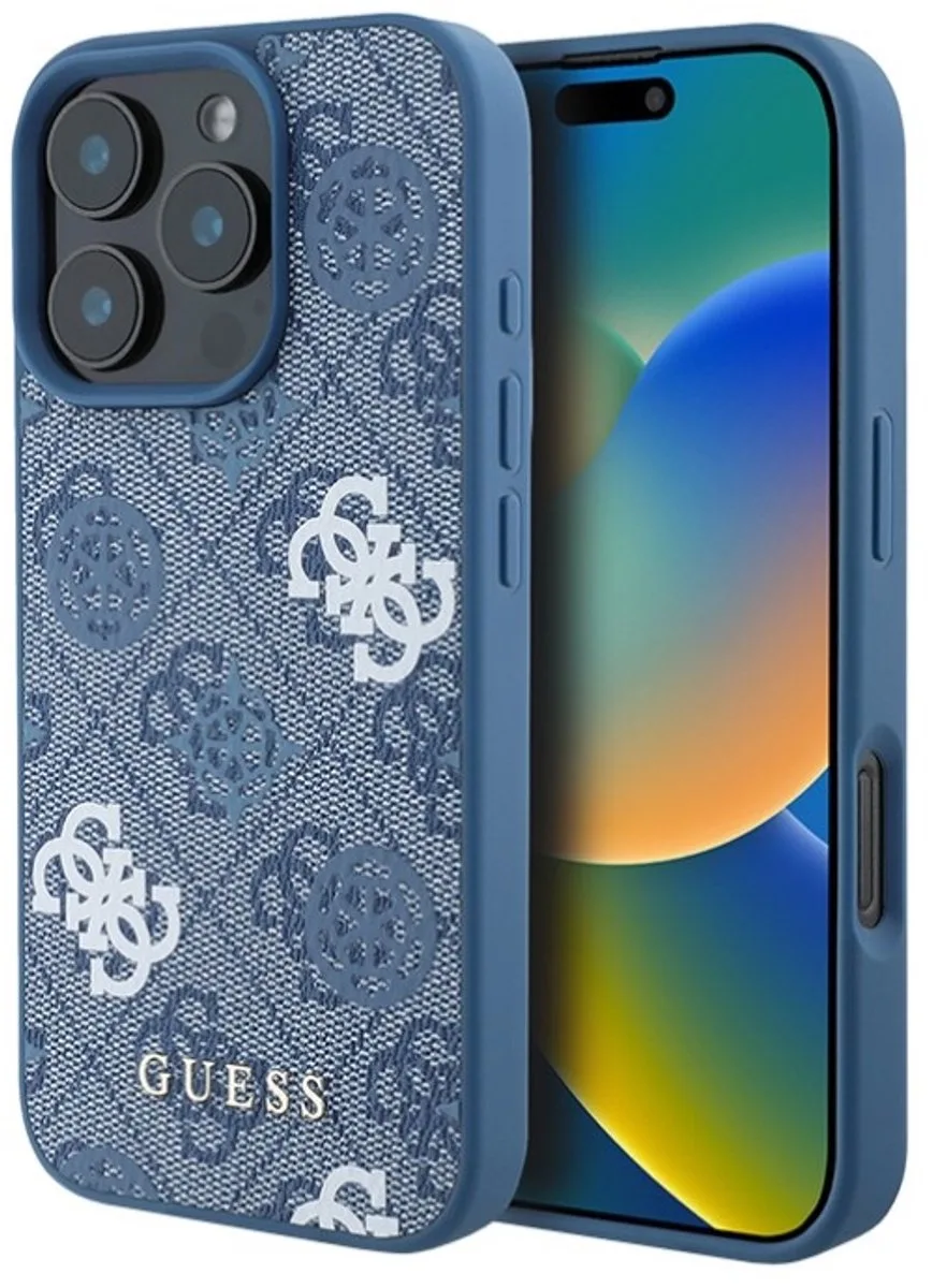 Back cover - iPhone 16 Pro - Slanke pasvorm - Verhoogde randen de Guess en Bleu – photo produit