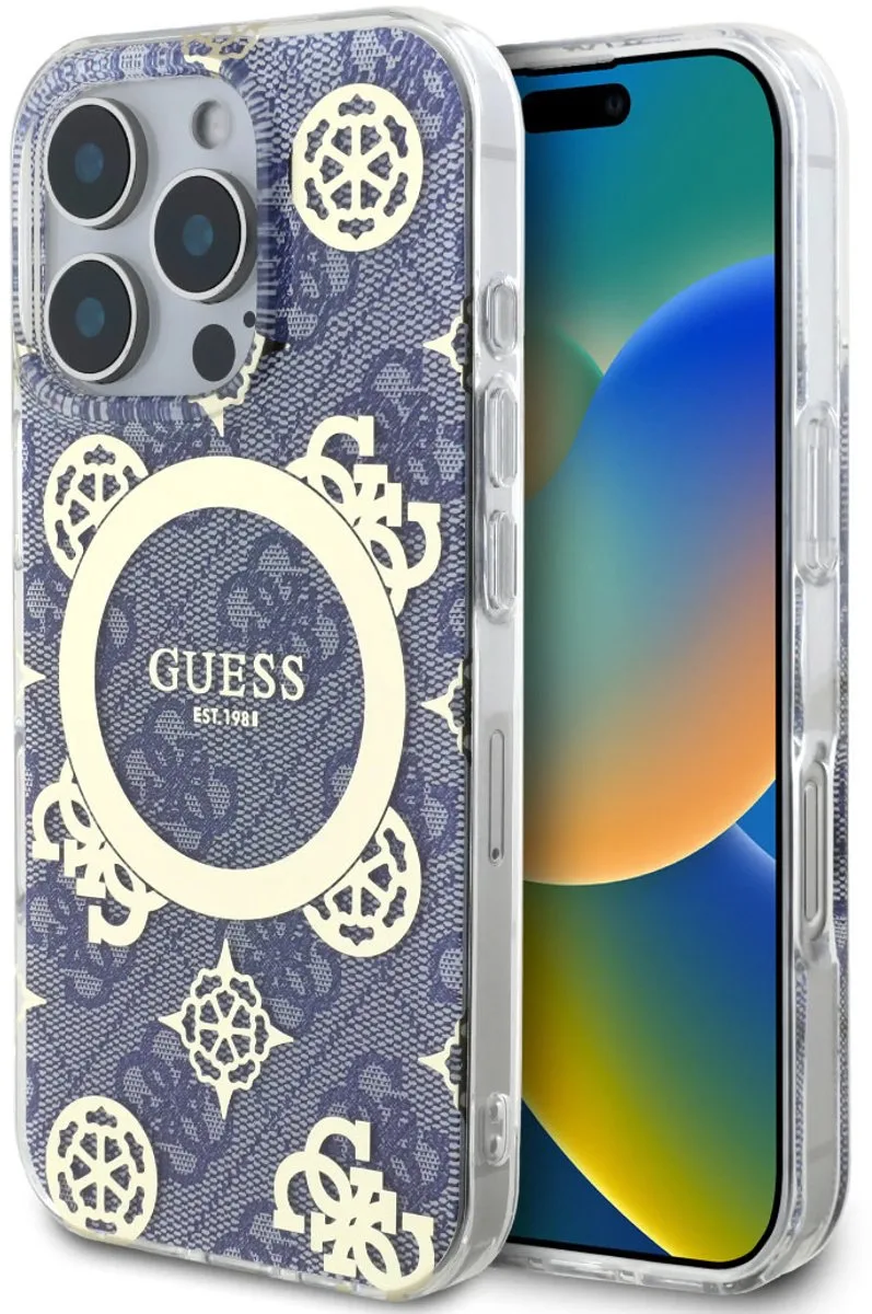 Back Cover - iPhone 16 Pro - Transparante bumper - Stijlvol ontwerp de Guess en Bleu – photo produit