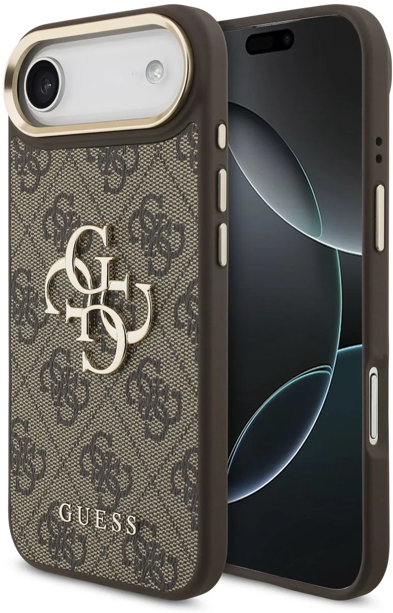 Back Cover - iPhone 17 Air - Slank TPU-ontwerp - Big Metal Logo von Guess in Braun – Produktfoto