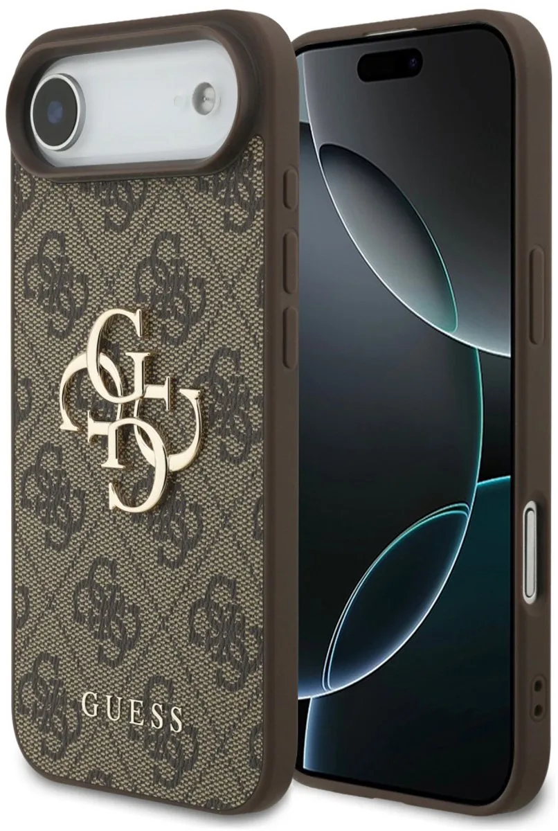 Back Cover - iPhone 17 Air - Slanke TPU-bumper - Goud Logo de Guess en Marron – photo produit
