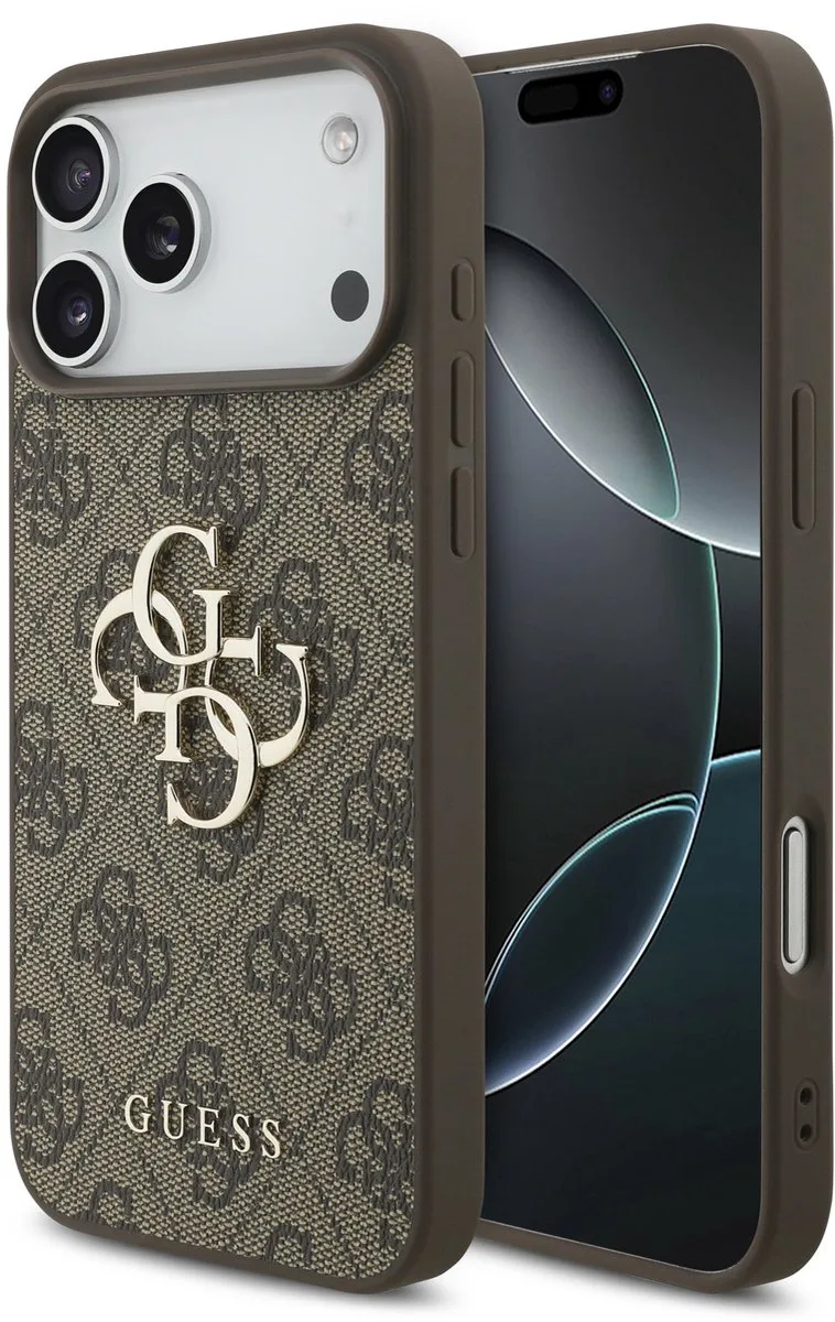 Back Cover - iPhone 17 Pro Max - Big Metal Logo - TPU-rand - Verhoogde randen von Guess in Braun – Produktfoto