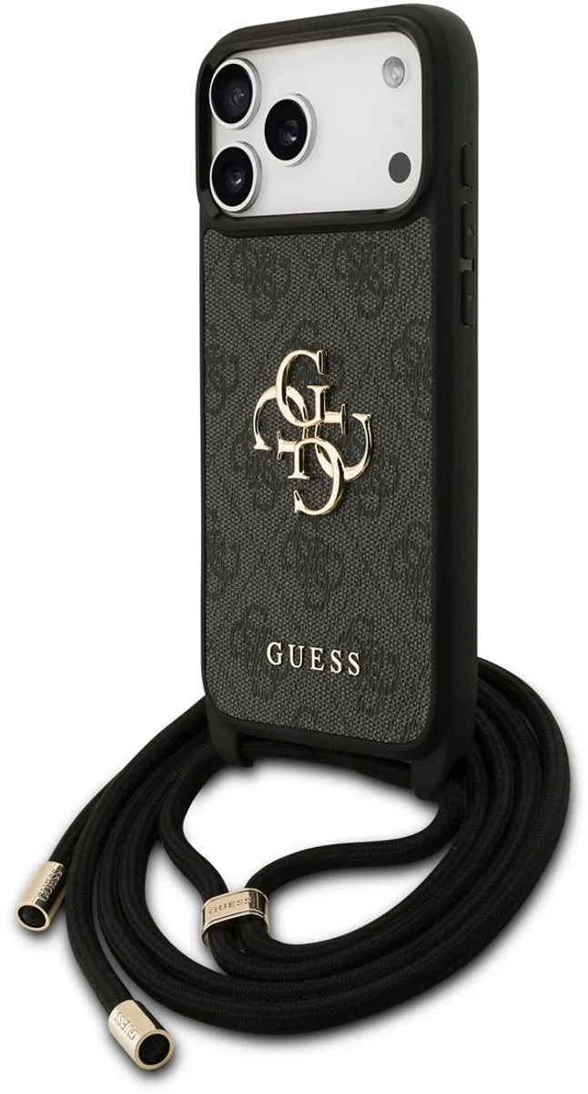Back Cover - iPhone 17 Pro Max - Goudlogo - Crossbody Cord Strap de Guess en Noir – photo produit