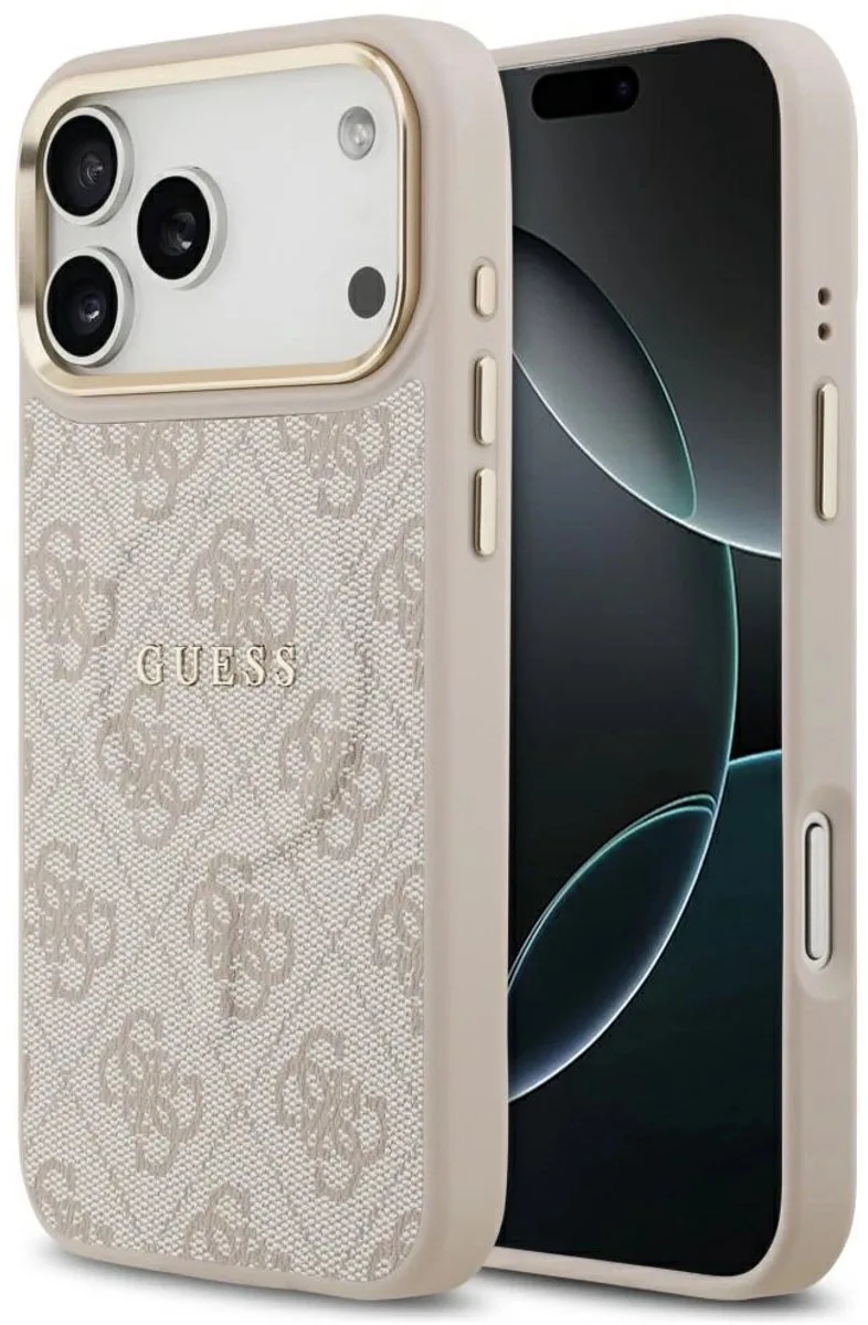Back Cover - iPhone 17 Pro Max - Magsafe PU Leather - 4G Classic Logo van Guess in Roze – productfoto