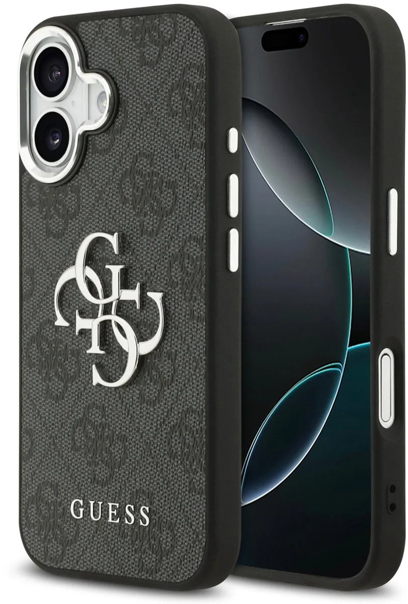Back Cover - iPhone 17 - Rubberen bumper - Big Metal Logo de Guess en Noir – photo produit