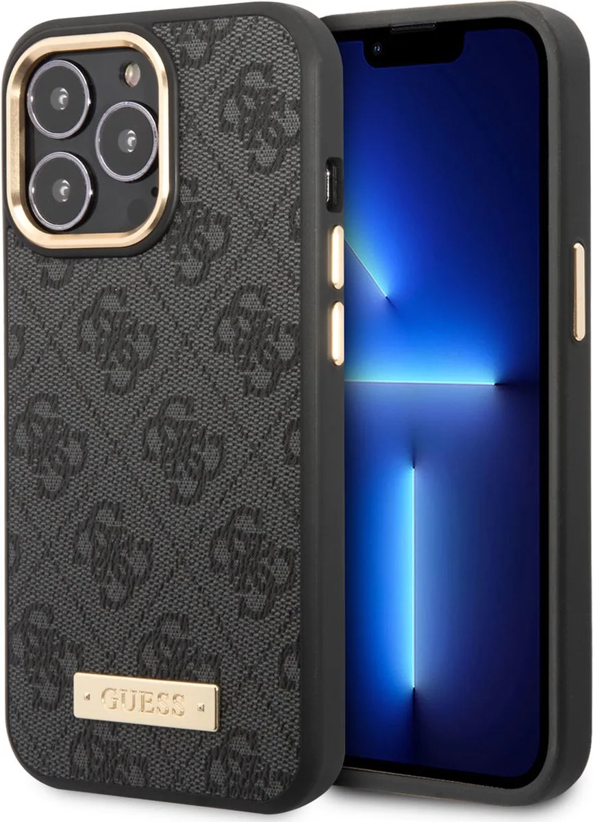 Back Cover Magsafe Telefoonhoesje voor Apple iPhone 14 Pro - PU-materiaal, Bescherming van Telefoon von Guess in Grau – Produktfoto