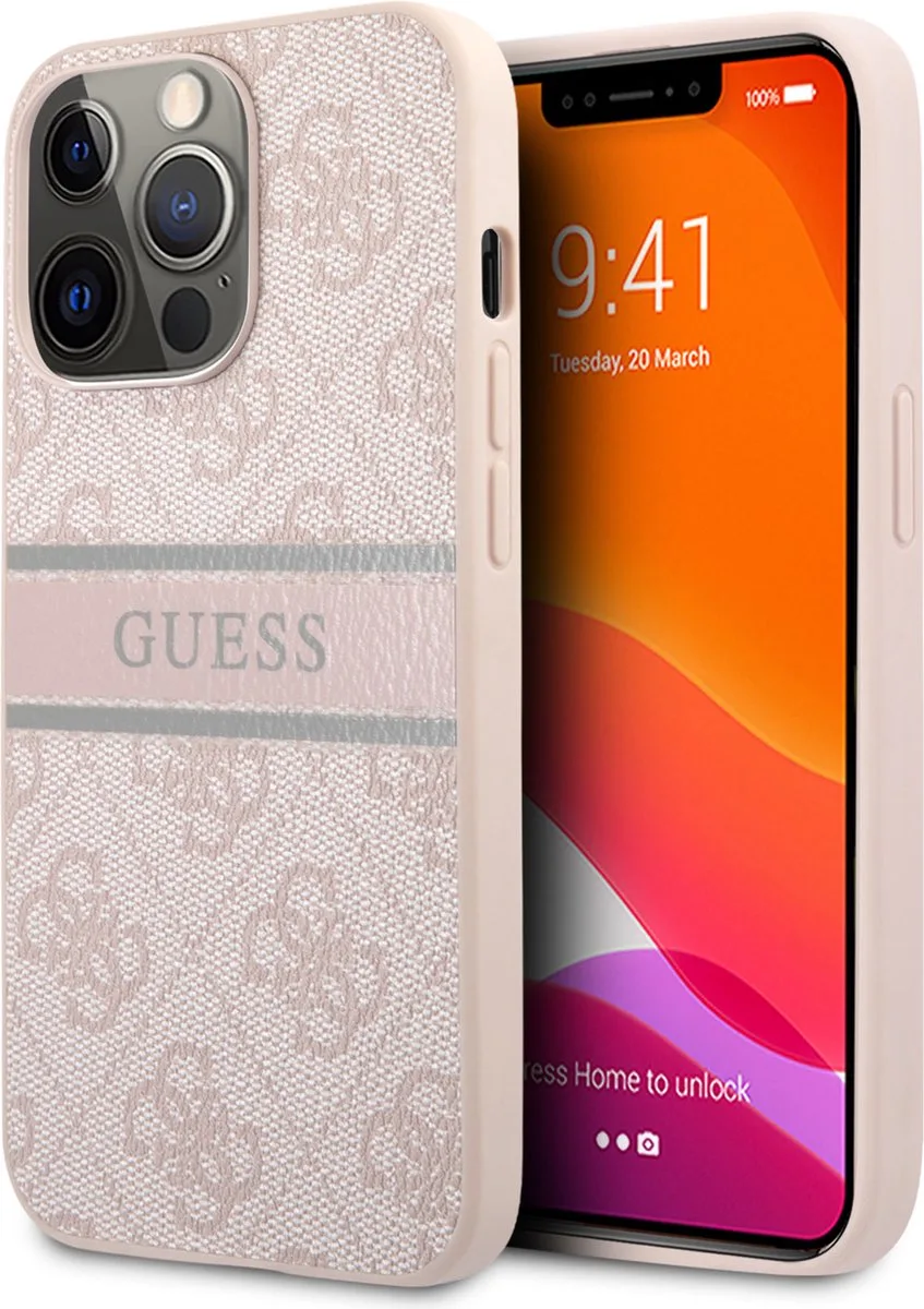 Back Cover Telefoonhoesje voor Apple iPhone 13 Pro Max - Pu-materiaal, Kleur, Bescherming van Telefoon de Guess en Rose – photo produit