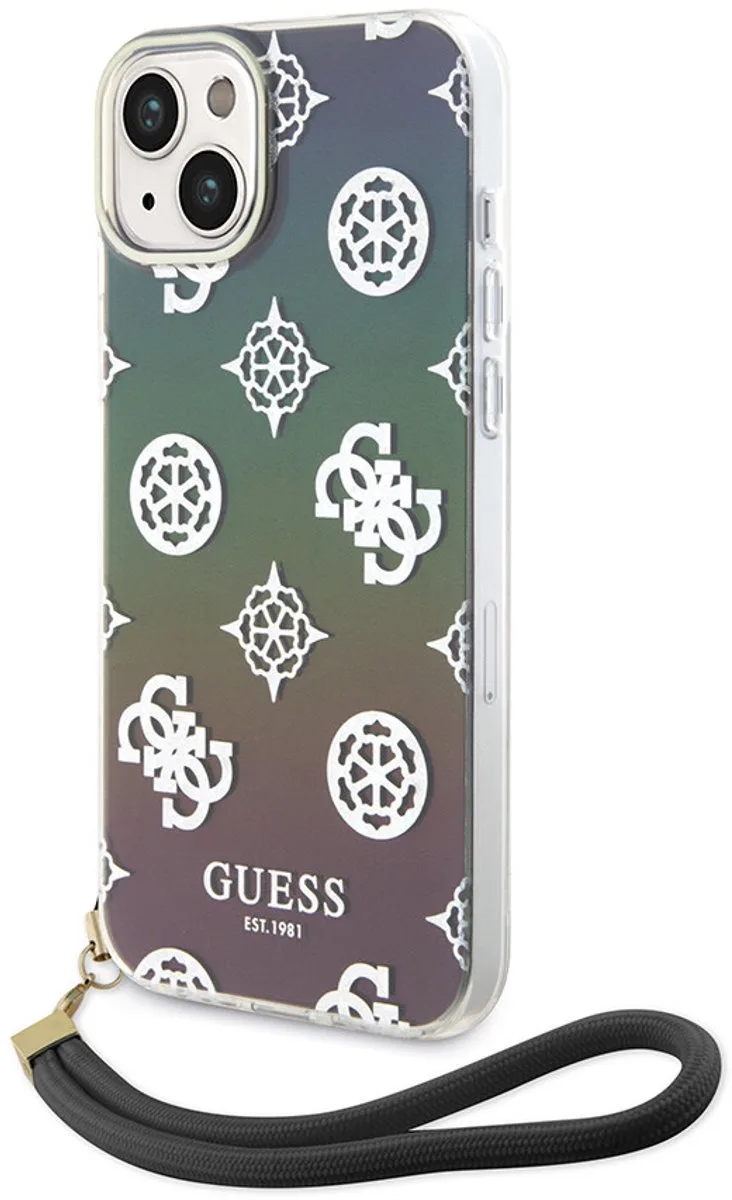 Back Cover voor iPhone 15 - Glitterpatroon - Polskoord - Bescherming & stijl de Guess en Noir – photo produit
