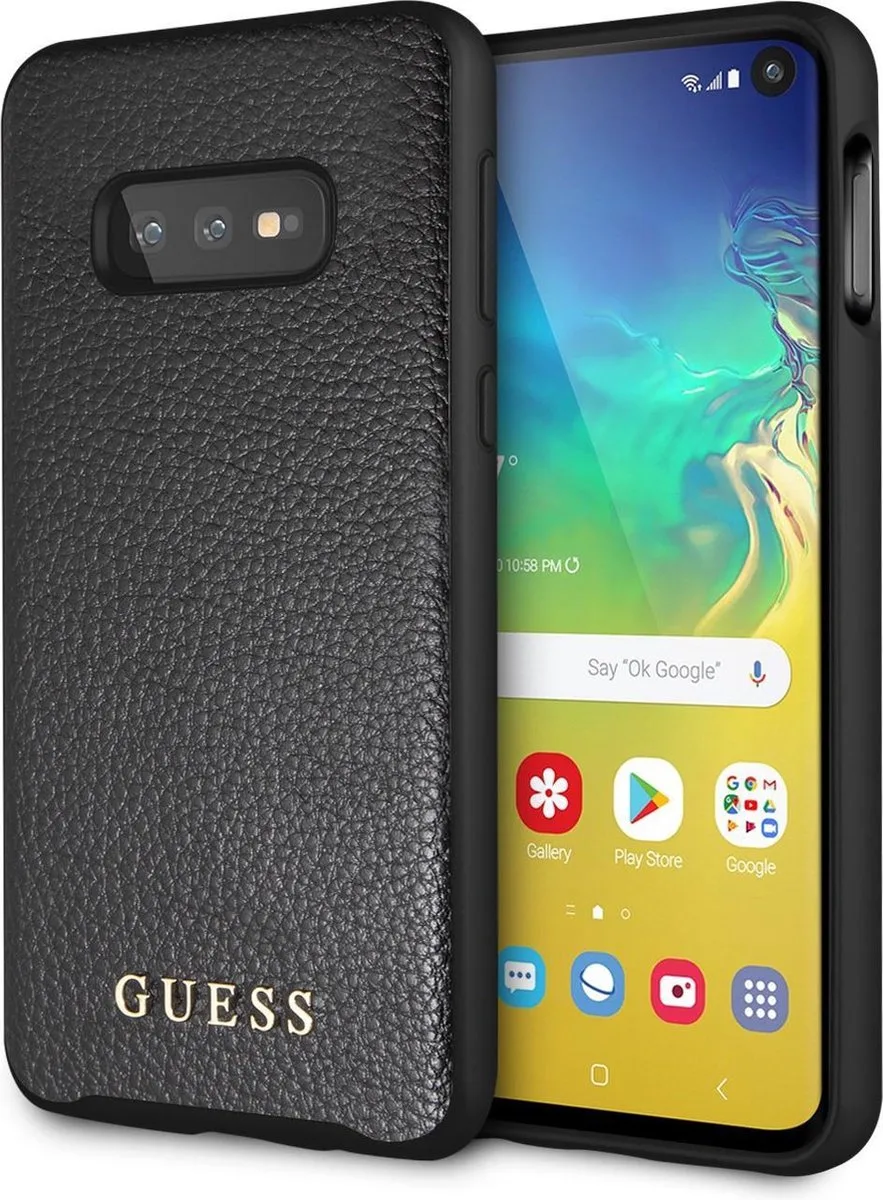Backcase hoesje geschikt voor Samsung Galaxy S10e - Effen - Kunstleer by Guess in Black – product photo