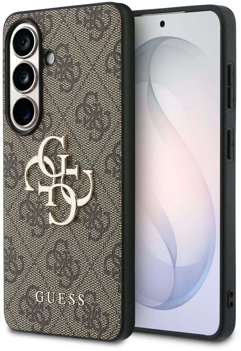 Backcover Galaxy S26 - Slank design met groot metalen logo de Guess en Marron – photo produit
