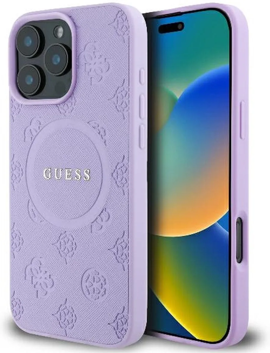 Backcover Geschikt voor Apple iPhone 16 Pro Bestendig MagSafe de Guess en Violet – photo produit
