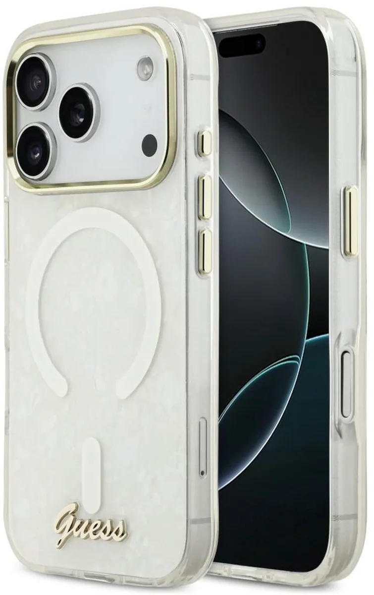 Backcover hoesje voor Apple iPhone 17 Pro Max - magSafe compatibel van Guess in Wit – productfoto