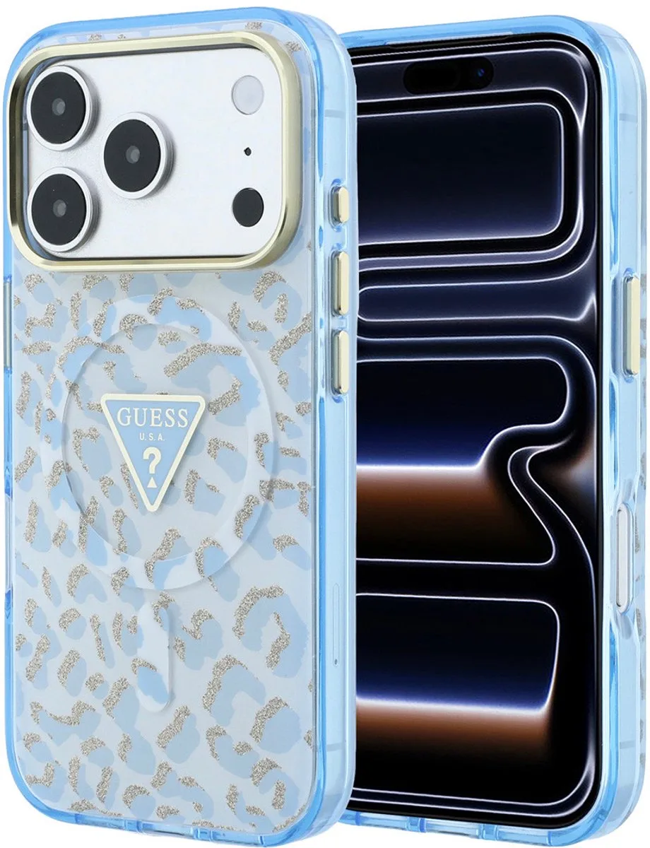 Backcover hoesje voor Apple iPhone 18 Pro van Guess in Lichtblauw – productfoto
