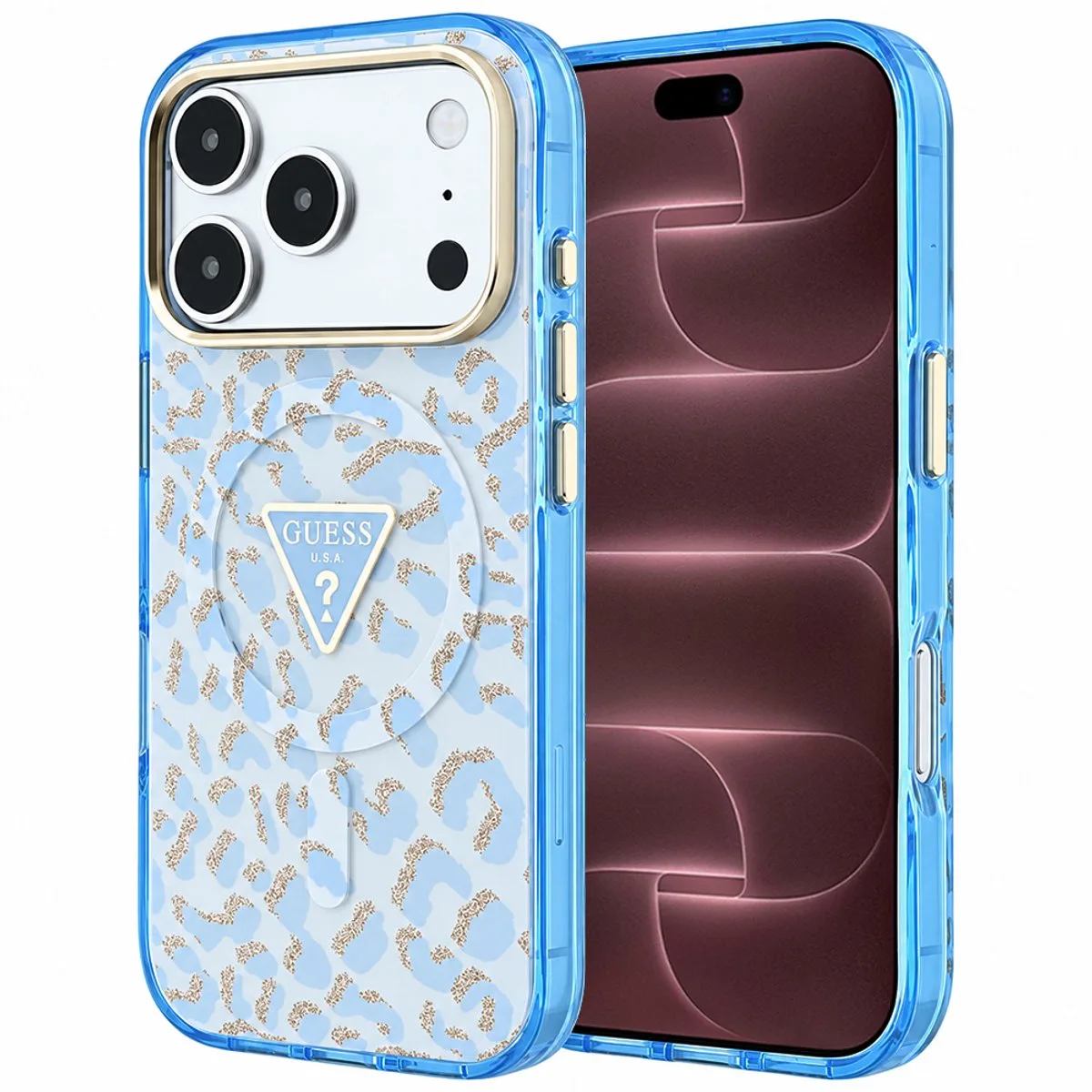 Backcover hoesje voor Apple iPhone 18 Pro Max van Guess in Lichtblauw – productfoto