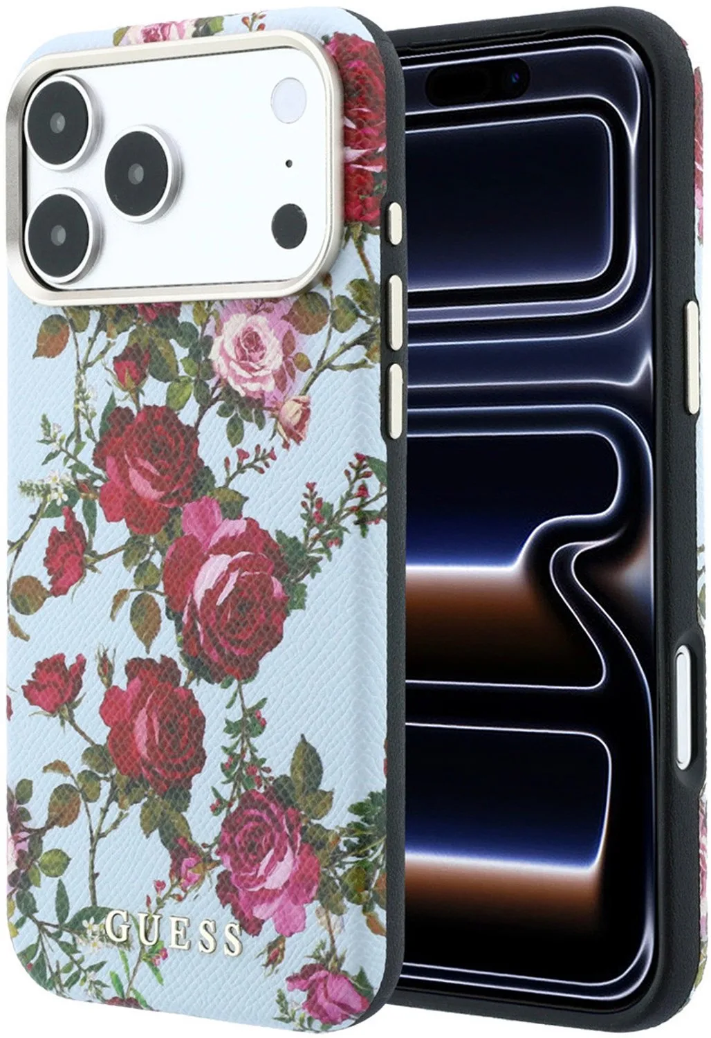 Backcover hoesje voor iPhone 18 Pro - MagSafe von Guess in Hellblau – Produktfoto