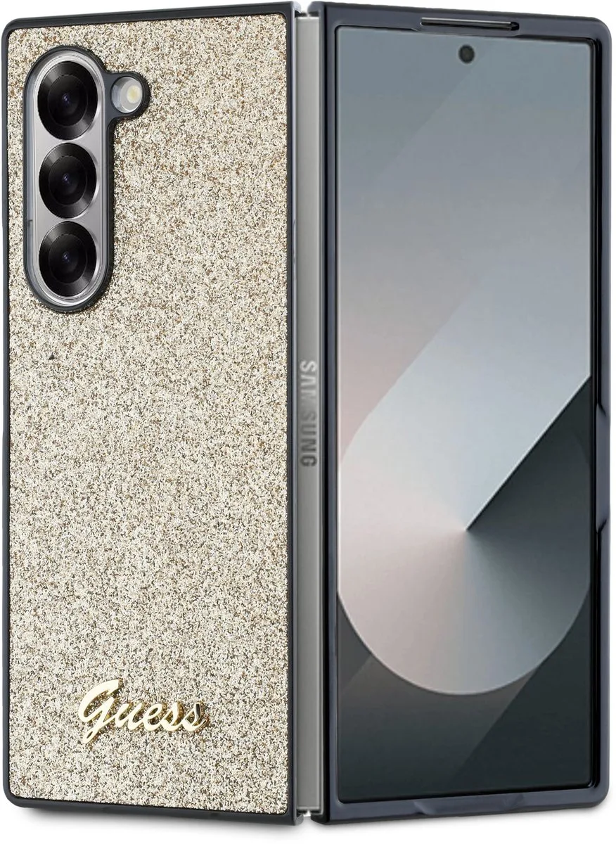 Beschermhoes Geschikt voor Samsung Galaxy Z Fold 6 Glitter fra Guess i Guld – produktbillede