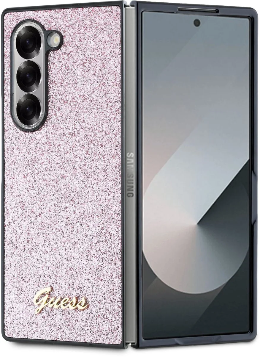 Beschermhoes Geschikt voor Samsung Galaxy Z Fold 6 Glitter by Guess in Pink – product photo
