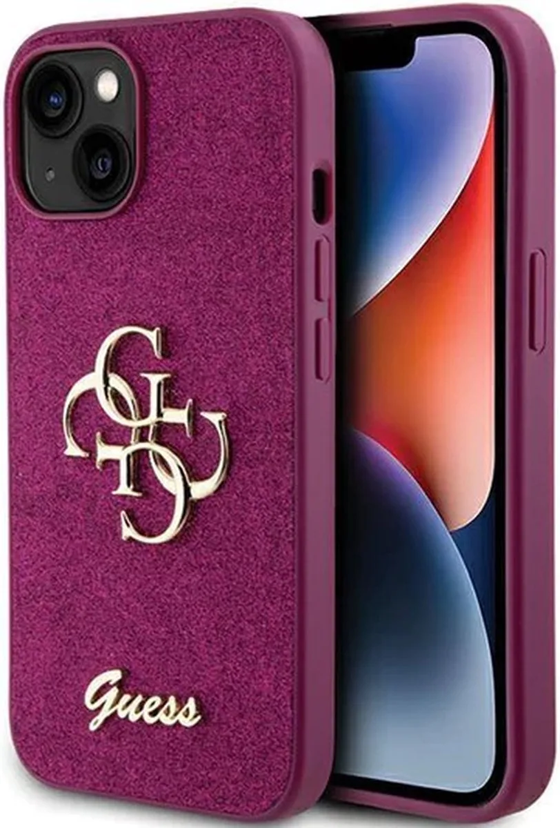 Big 4G Glitter Case - iPhone 15 hoesje von Guess in Lila – Produktfoto