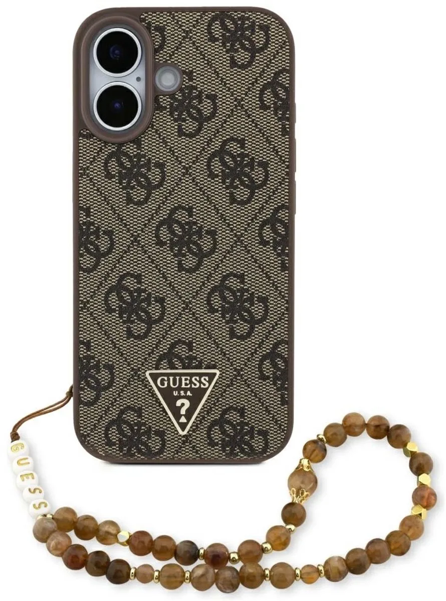Case 4G Bandje Driehoek Logo Magsafe Voor Iphone 17 Met Duurzame van Guess in Zwart – productfoto
